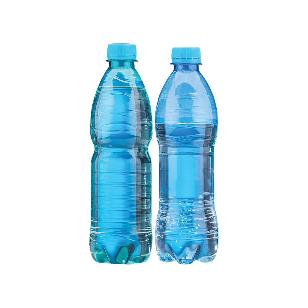 Three bottles of mineral water