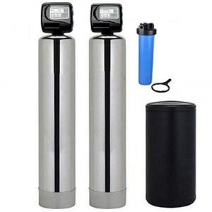 STAINLESS STEEL SMART SERIES WHOLE HOUSE WATER FILTRATION WITH SOFTENER COMBO